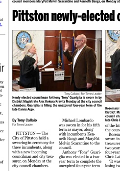 Tony Guariglia taking an oath of office