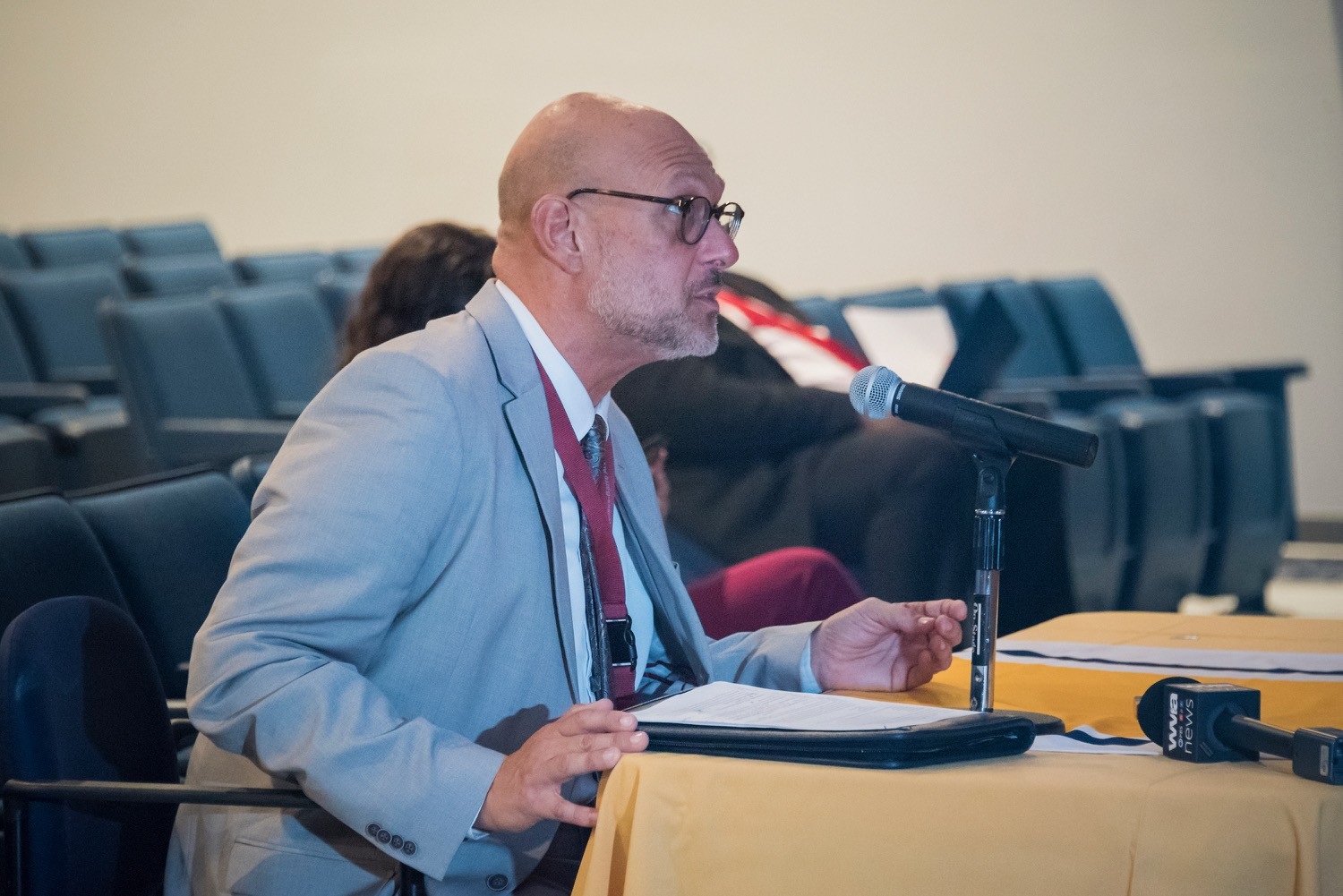 Tony Guariglia testifying before an education committee